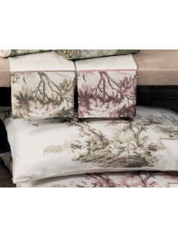 Colores disponibles colcha Toile – verde y beige lino – NE Home