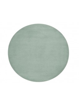 Alfombra en color liso de tejido extra suave en color verde agua expuesta tamaño redondo