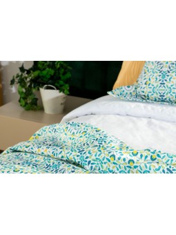 Manta de algodón para pie de cama en colores alegres naranjas verdes y amarillos