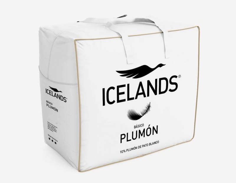 Edredón nórdico de plumón de gran calidad de la firma Icelands. Modelo básico plumón