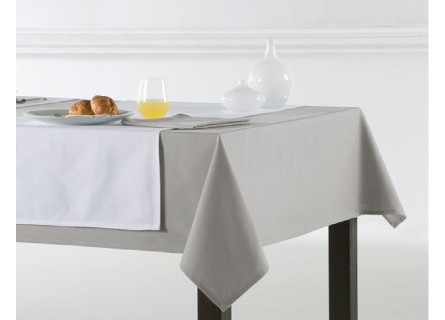 Mantel  Angora para mesa de gran calidad en color gris liso.