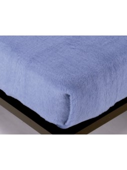 Manta de cama muy suave en color liso azul de gran calidad para Otoño/Invierno