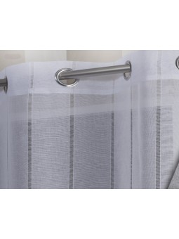 Cortina lencera con ollados y diseño de vainicas verticales en color blanco, beige o gris. Tejido tipo lino.