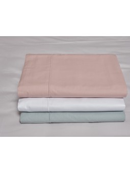 Juego de sábanas Gangi de algodón percal 200 hilos en color blanco, rosa, gris , verde agua, y natural