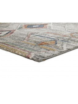 Alfombra de gran calidad  de salón o dormitorio estilo étnico en multicolor.