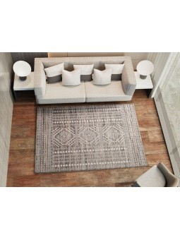 Alfombra estilo étnico en color beige diseño Egipto.