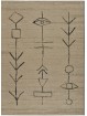 Alfombra de yute moderna con dibujo para exterior o interior.
