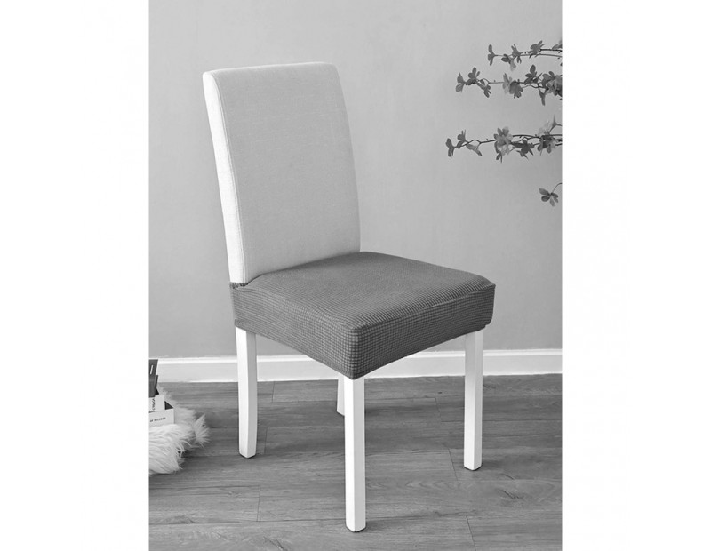 Cojín acolchado de silla o taburete ajustable sin tiras en color gris o beige.