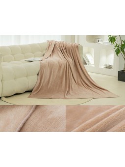 Manta lisa super suave para sofá o cama en color rosa, tacto pelo conejo.