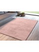 Alfombra super suave de pelo lavable y antideslizante de gran calidad en color rosa.