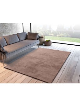 Alfombra super suave de pelo lavable y antideslizante de gran calidad en color visón.
