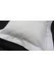 Funda de cojín de hilo de algodón en blanco estilo lencera con vainicas