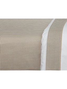 Conjunto de Funda nórdica y juego de sábanas con estampado vichy en color beige, gris, verde, rosa o azul. Gran calidad NE HOME