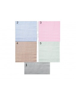 Conjunto de Funda nórdica y juego de sábanas con estampado vichy en color beige, gris, verde, rosa o azul. Gran calidad NE HOME